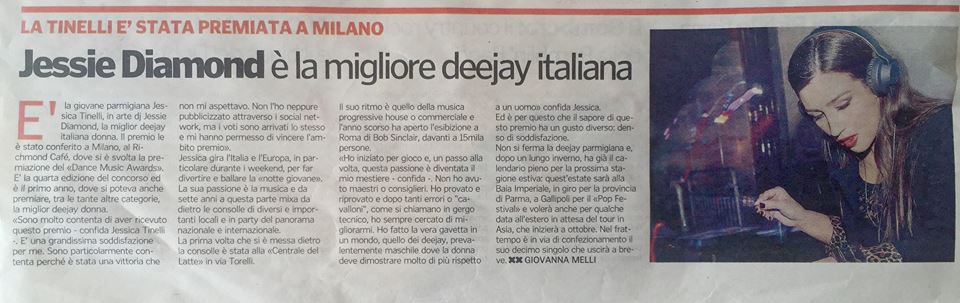 Jessie Diamond è la migliore deejay italiana