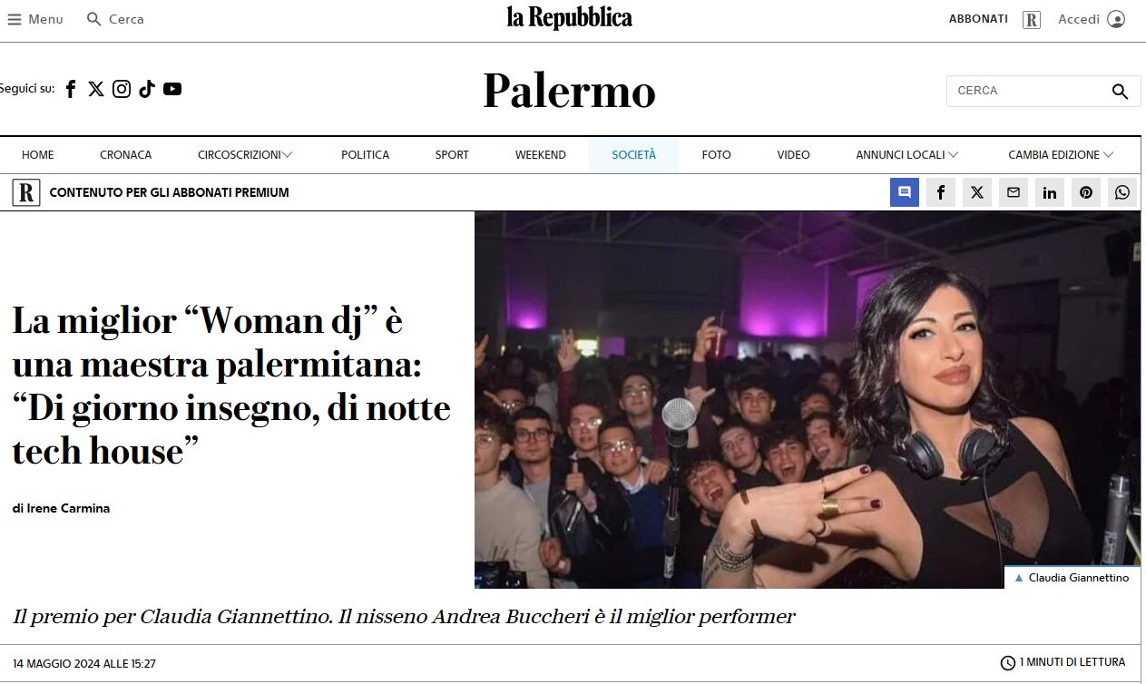 La miglior “Woman dj” è una maestra palermitana: “Di giorno insegno, di notte tech house”