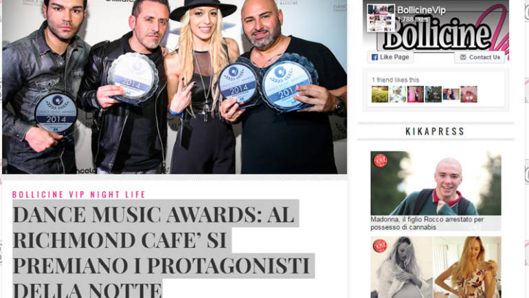 DANCE MUSIC AWARDS: AL RICHMOND CAFE’ SI PREMIANO I PROTAGONISTI DELLA NOTTE