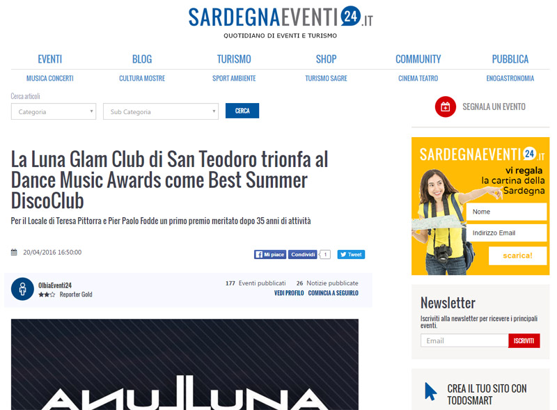 La Luna Glam Club di San Teodoro trionfa al Dance Music Awards come Best Summer DiscoClub